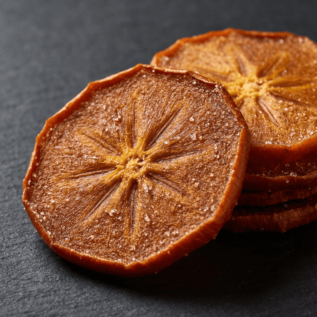 Kaki déshydraté pour garnish cocktail